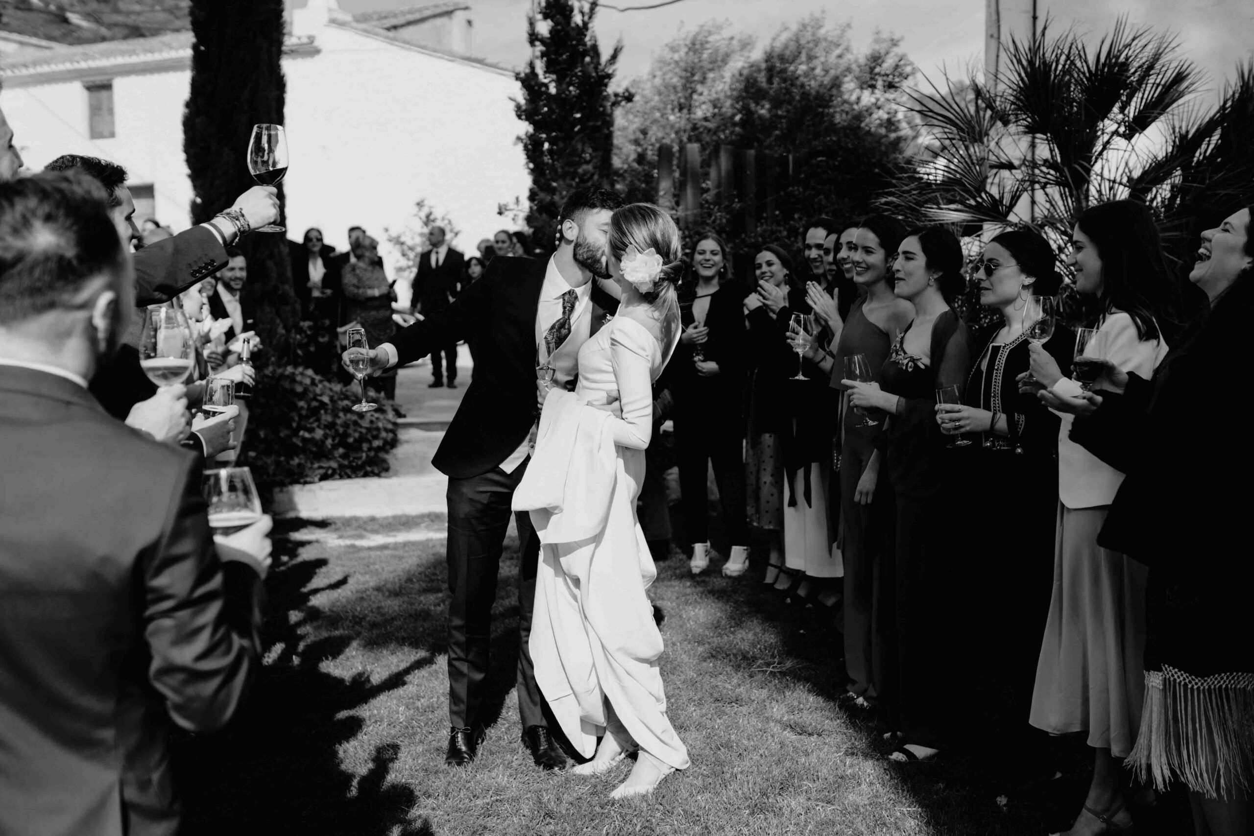 Fotografía de boda en blanco y negro