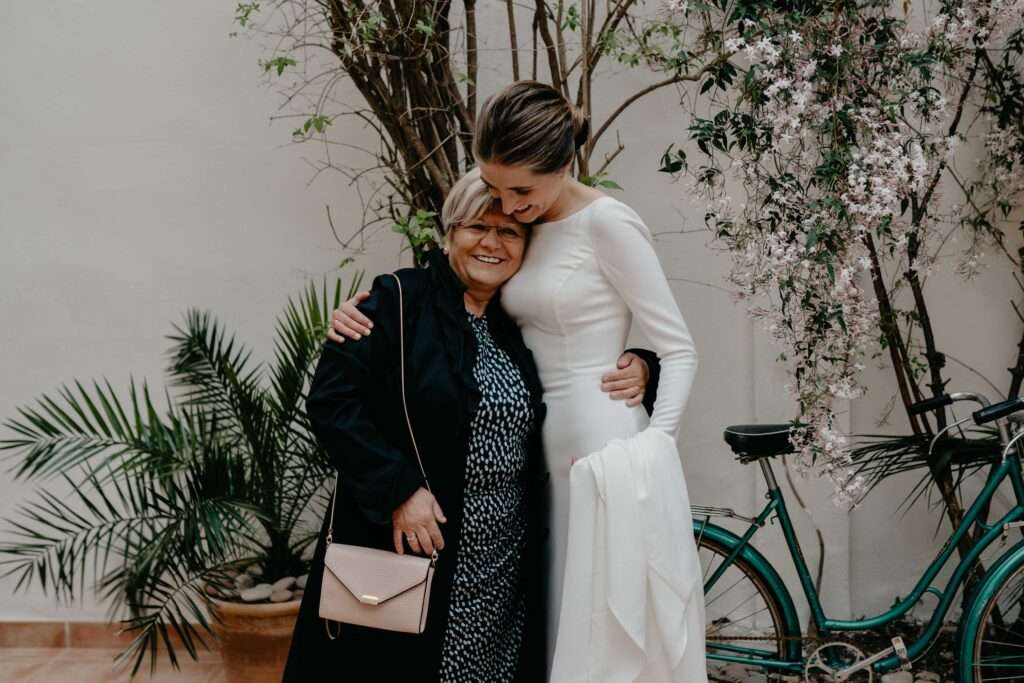 Novia con su familia