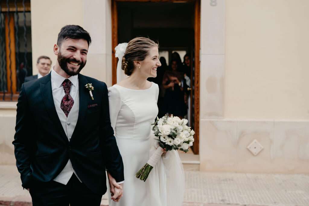 Los novios en su boda